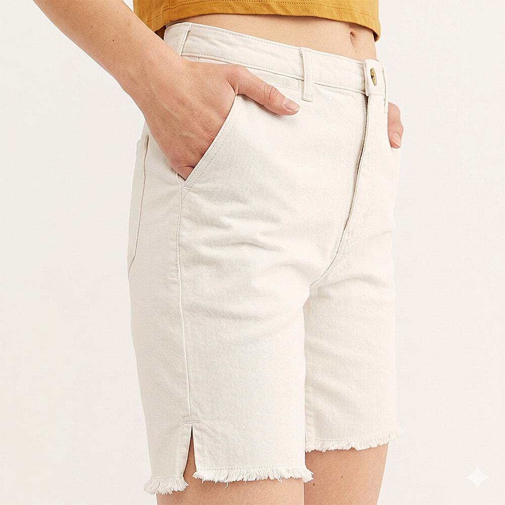FP One Rowan White Twill High Rise Cutoff Shorts - Size 00 - New